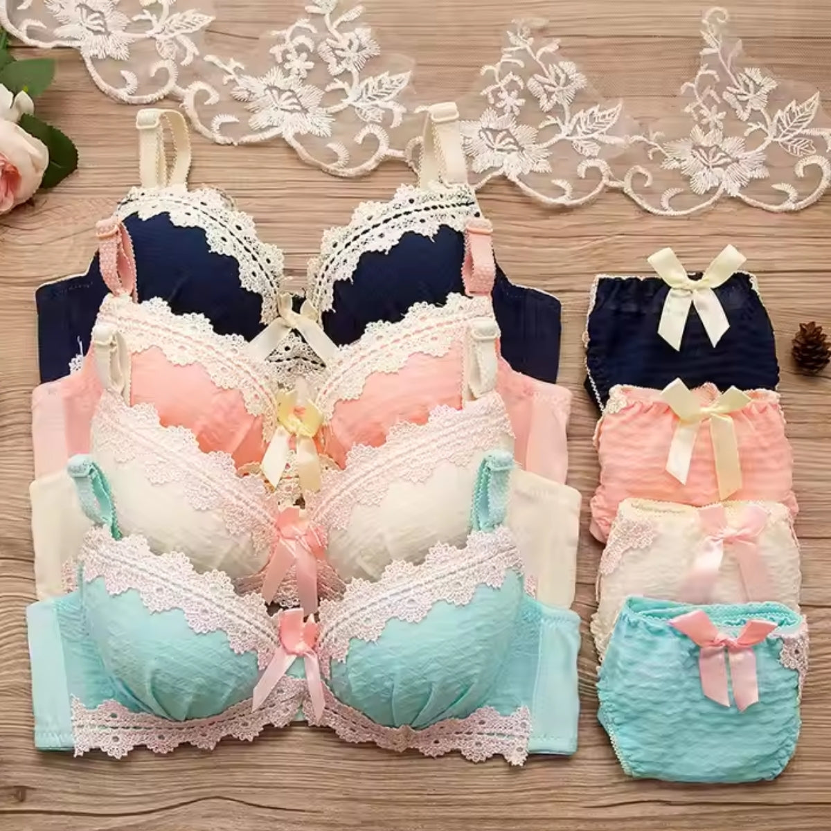 (Pack of 8) Women's  Bra Panty Lingerie Set for Girl's | BP-01