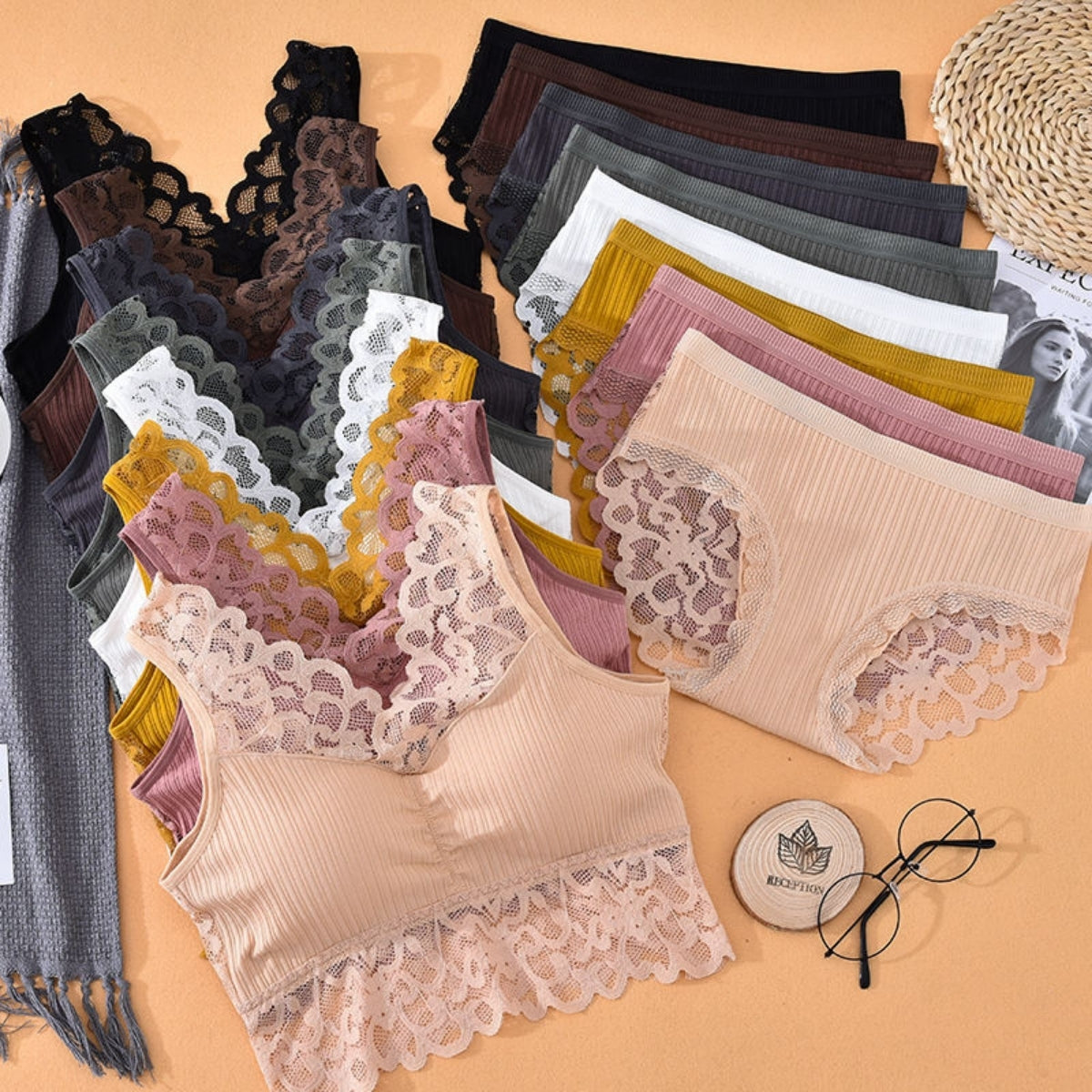 (Pack of 8) Women's  Bra Panty Lingerie Set for Girl's | BP-04